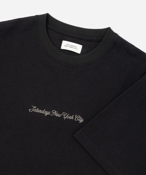 Saturdays NYC（サタデーズ ニューヨークシティ ）の「Pique Logo Standard SS Tee（Tシャツ/カットソー・メンズ・キナリ/ワイン/ブラック・L/M/S）」の12枚目の写真