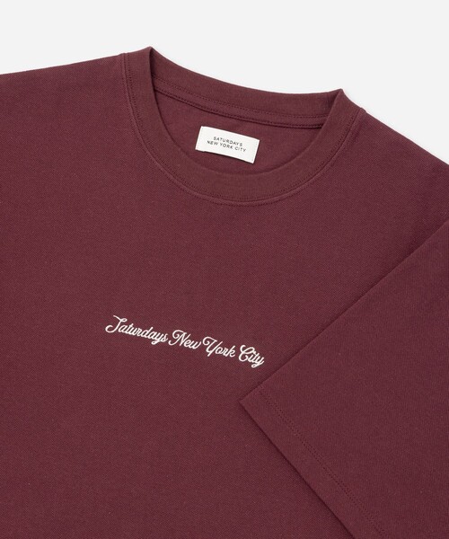 Saturdays NYC（サタデーズ ニューヨークシティ ）の「Pique Logo Standard SS Tee（Tシャツ/カットソー・メンズ・キナリ/ワイン/ブラック・L/M/S）」の10枚目の写真