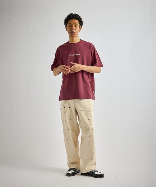 Saturdays NYC（サタデーズ ニューヨークシティ ）の「Pique Logo Standard SS Tee（Tシャツ/カットソー・メンズ・キナリ/ワイン/ブラック・L/M/S）」の18枚目の写真