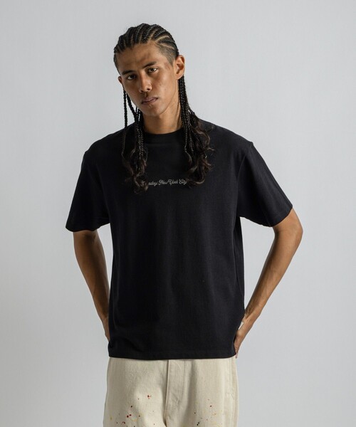 Saturdays NYC（サタデーズ ニューヨークシティ ）の「Pique Logo Standard SS Tee（Tシャツ/カットソー・メンズ・キナリ/ワイン/ブラック・L/M/S）」の3枚目の写真