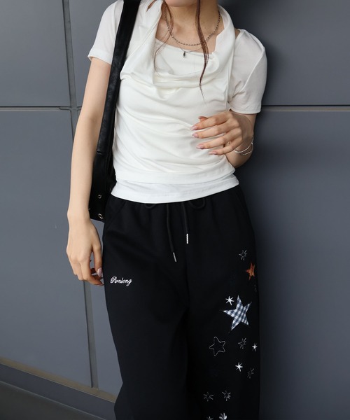 SpRay(スプレイ)の「星柄パッチスウェットパンツ(スウェットパンツ・レディース・オートミール/アイボリー/ブラック・FREE)」の12枚目の写真