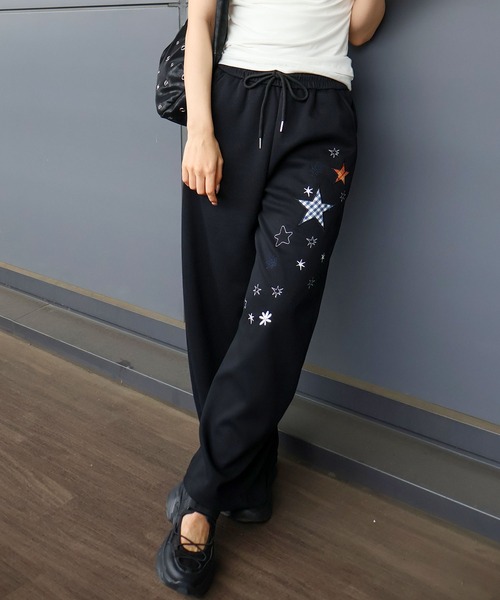 SpRay(スプレイ)の「星柄パッチスウェットパンツ(スウェットパンツ・レディース・オートミール/アイボリー/ブラック・FREE)」の14枚目の写真