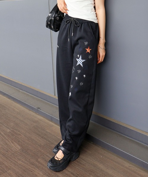 SpRay(スプレイ)の「星柄パッチスウェットパンツ(スウェットパンツ・レディース・オートミール/アイボリー/ブラック・FREE)」の15枚目の写真