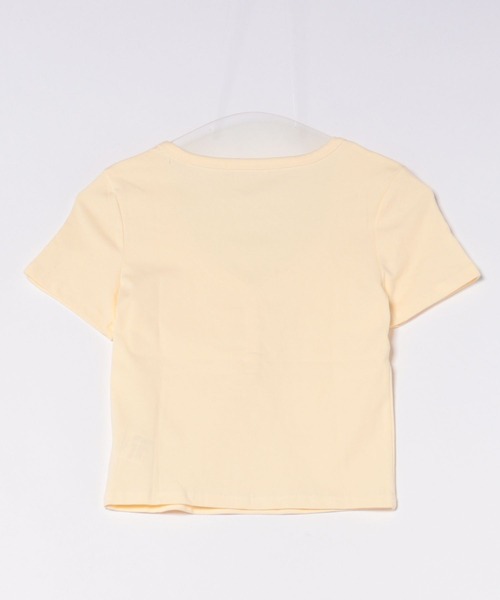 Chiina(チーナ)の「【Chiina】Vネックショートスリーブトップス(Tシャツ/カットソー・レディース・ブラック/グレー/イエロー/ホワイト・FREE)」の8枚目の写真