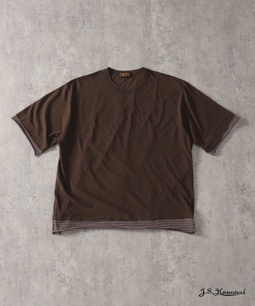 JOURNAL STANDARD J.S HOMESTEAD(ジャーナルスタンダードホームステッド)の「J.S.Homestead / ボーダー トランジション Tシャツ(Tシャツ/カットソー・メンズ・ブラウン系その他/ホワイト/ブラック・MEDIUM/LARGE)」の5枚目の写真