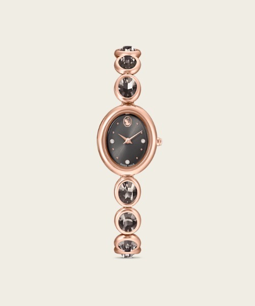 SWAROVSKI(スワロフスキー)の「【公式】【スワロフスキー】Imber oval ウォッチ, スイス製, メタルブレスレット, ブラック, ローズゴールドトーン仕上げ(デジタル腕時計・レディース・ゴールド系・ONE SIZE)」の1枚目の写真