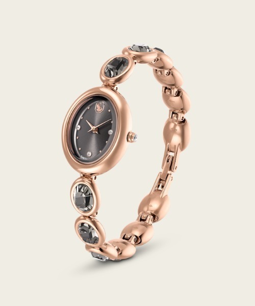 SWAROVSKI(スワロフスキー)の「【公式】【スワロフスキー】Imber oval ウォッチ, スイス製, メタルブレスレット, ブラック, ローズゴールドトーン仕上げ(デジタル腕時計・レディース・ゴールド系・ONE SIZE)」の3枚目の写真