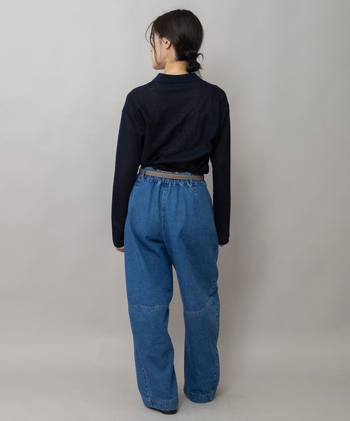 Munich(ミューニック)の「11ozオープンエンドデニム バレルパンツ(デニムパンツ・レディース・ブルー/ブラック・M/XS/S)」の5枚目の写真