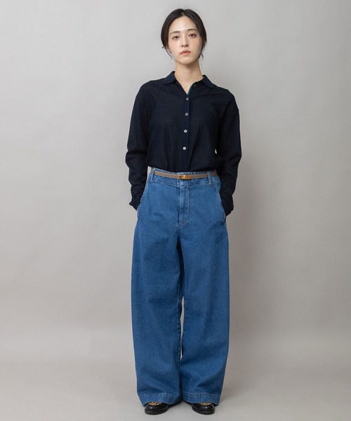 Munich(ミューニック)の「11ozオープンエンドデニム バレルパンツ(デニムパンツ・レディース・ブルー/ブラック・M/XS/S)」の7枚目の写真
