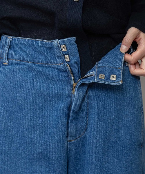 Munich(ミューニック)の「11ozオープンエンドデニム バレルパンツ(デニムパンツ・レディース・ブルー/ブラック・M/XS/S)」の9枚目の写真