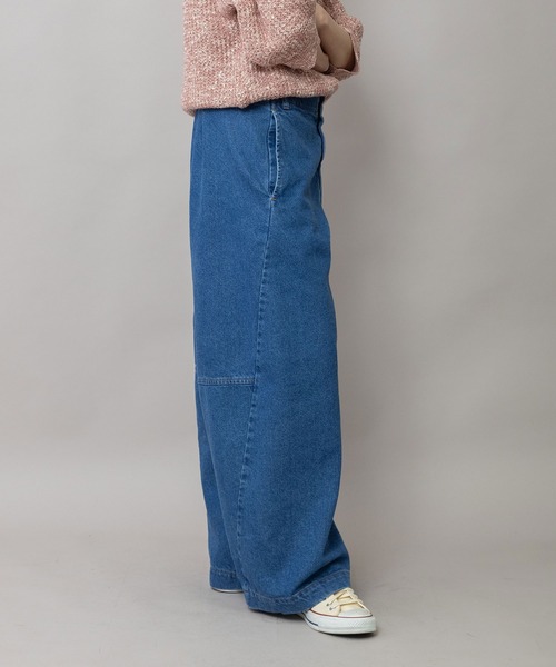 Munich(ミューニック)の「11ozオープンエンドデニム バレルパンツ(デニムパンツ・レディース・ブルー/ブラック・M/XS/S)」の14枚目の写真