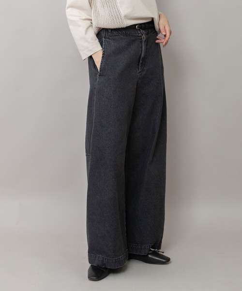 Munich(ミューニック)の「11ozオープンエンドデニム バレルパンツ(デニムパンツ・レディース・ブルー/ブラック・M/XS/S)」の21枚目の写真
