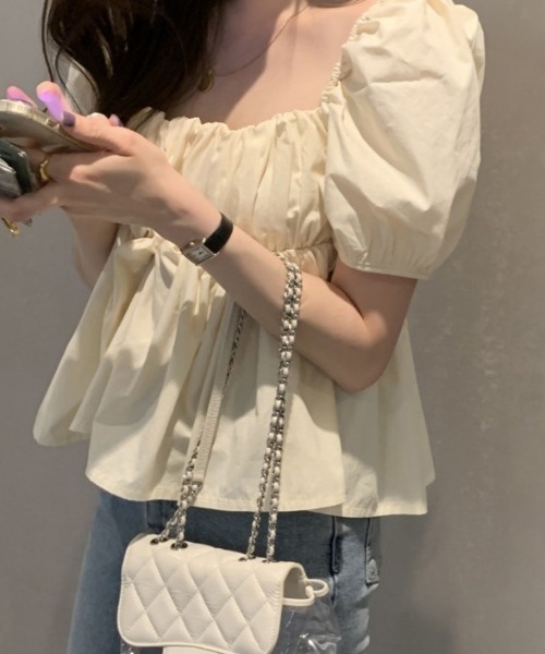 Vipoa(ヴィポア)の「Volume gather puff blouse(シャツ/ブラウス・レディース・アイボリー/ブラック/ホワイト・FREE)」の15枚目の写真