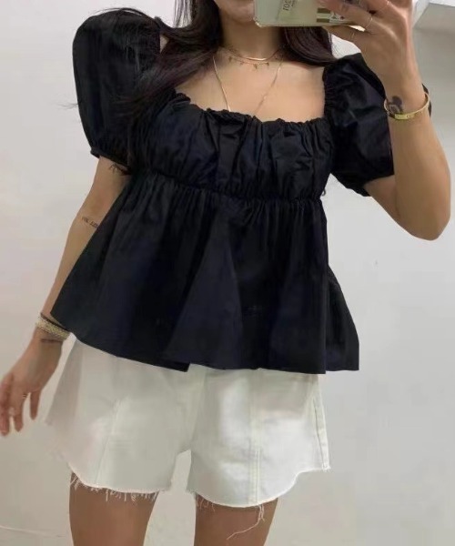 Vipoa(ヴィポア)の「Volume gather puff blouse(シャツ/ブラウス・レディース・アイボリー/ブラック/ホワイト・FREE)」の20枚目の写真