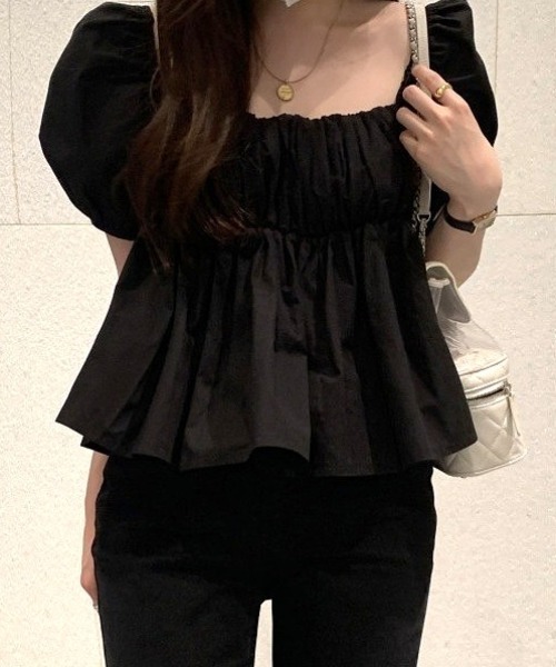 Vipoa(ヴィポア)の「Volume gather puff blouse(シャツ/ブラウス・レディース・アイボリー/ブラック/ホワイト・FREE)」の16枚目の写真