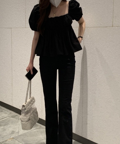 Vipoa(ヴィポア)の「Volume gather puff blouse(シャツ/ブラウス・レディース・アイボリー/ブラック/ホワイト・FREE)」の21枚目の写真