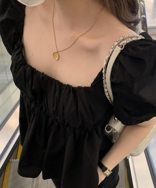 Vipoa(ヴィポア)の「Volume gather puff blouse(シャツ/ブラウス・レディース・アイボリー/ブラック/ホワイト・FREE)」の18枚目の写真