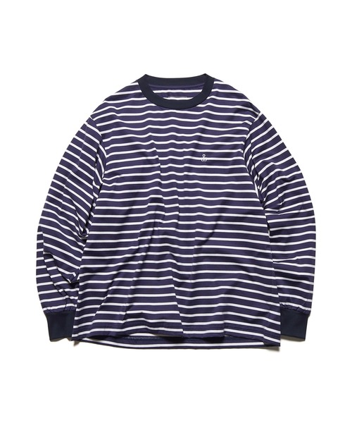 SOPHNET.(ソフネット)の「SCORPION BORDER L/S WIDE TEE(Tシャツ/カットソー・メンズ・ネイビー/ベージュ・3/4/2/1/5)」の1枚目の写真