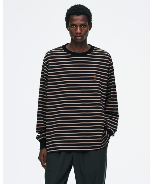 SOPHNET.(ソフネット)の「SCORPION BORDER L/S WIDE TEE(Tシャツ/カットソー・メンズ・ネイビー/ベージュ・3/4/2/1/5)」の3枚目の写真