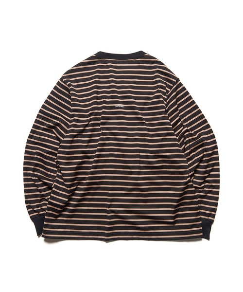 SOPHNET.(ソフネット)の「SCORPION BORDER L/S WIDE TEE(Tシャツ/カットソー・メンズ・ネイビー/ベージュ・3/4/2/1/5)」の4枚目の写真