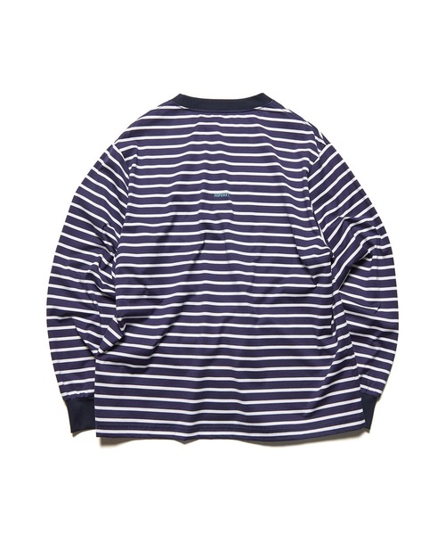 SOPHNET.(ソフネット)の「SCORPION BORDER L/S WIDE TEE(Tシャツ/カットソー・メンズ・ネイビー/ベージュ・3/4/2/1/5)」の8枚目の写真