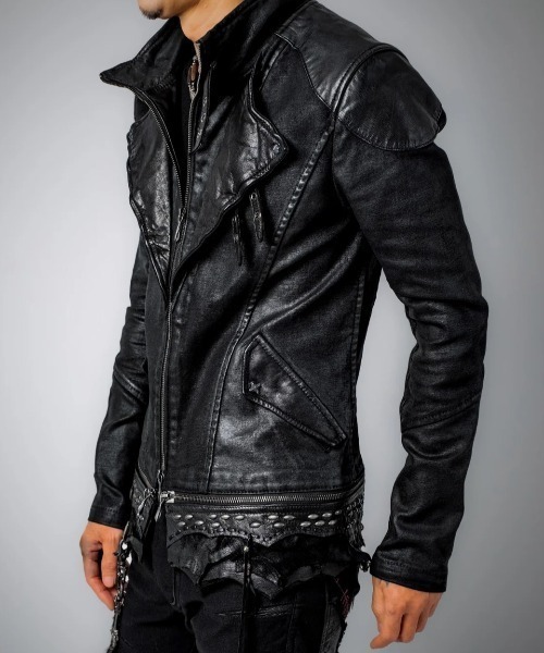 14th Addiction(フォーティーンスアディクション)の「14th Addiction/フォーティーンスアディクション/Horizon Carbon Jacket(ライダースジャケット・メンズ・ブラック・MEDIUM/LARGE)」の2枚目の写真