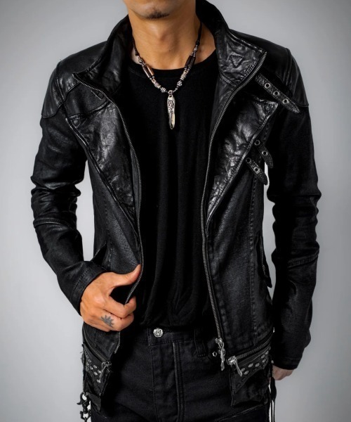 14th Addiction(フォーティーンスアディクション)の「14th Addiction/フォーティーンスアディクション/Horizon Carbon Jacket(ライダースジャケット・メンズ・ブラック・MEDIUM/LARGE)」の3枚目の写真