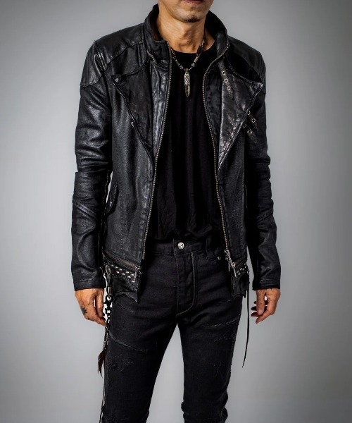 14th Addiction(フォーティーンスアディクション)の「14th Addiction/フォーティーンスアディクション/Horizon Carbon Jacket(ライダースジャケット・メンズ・ブラック・MEDIUM/LARGE)」の5枚目の写真