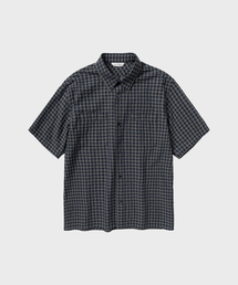 NONBLANK（ノンブランク）の「ギンガムチェッククロップHSシャツ_KHAKI BLUE（シャツ/ブラウス）」