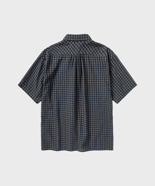 NONBLANK(ノンブランク)の「ギンガムチェッククロップHSシャツ_KHAKI BLUE(シャツ/ブラウス・メンズ・カーキ・SMALL/MEDIUM/LARGE/X-LARGE)」の2枚目の写真