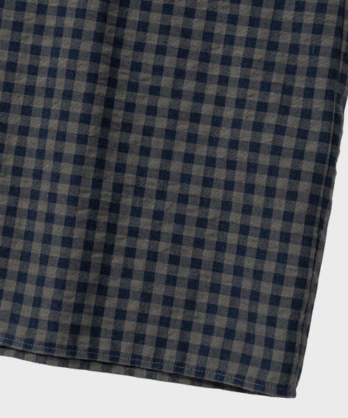 NONBLANK(ノンブランク)の「ギンガムチェッククロップHSシャツ_KHAKI BLUE(シャツ/ブラウス・メンズ・カーキ・SMALL/MEDIUM/LARGE/X-LARGE)」の7枚目の写真