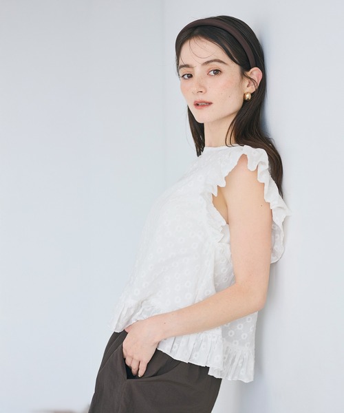 coca(coca)(コカ)の「コットンレースフリルトップス(Tシャツ/カットソー・レディース・ホワイト/ブラウン・L/S/M)」の18枚目の写真