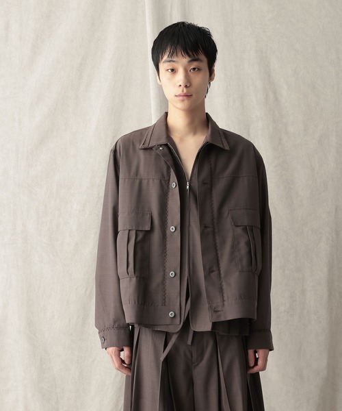 HARE(ハレ)の「【NARRIL】JIMBE-style Trucker jacket(シャツ/ブラウス・メンズ・ブラック/ブラウン・FREE)」の7枚目の写真