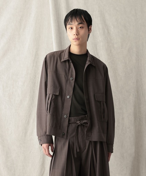 HARE(ハレ)の「【NARRIL】JIMBE-style Trucker jacket(シャツ/ブラウス・メンズ・ブラック/ブラウン・FREE)」の9枚目の写真