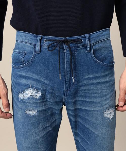 BEAUTY&YOUTH UNITED ARROWS（ビューティーアンドユースユナイテッドアローズ）の「BY スウェット デニム クラッシュ 5ポケット パンツ◆（デニムパンツ・メンズ・コバルトブルー・LARGE/X-LARGE/MEDIUM/SMALL）」の4枚目の写真