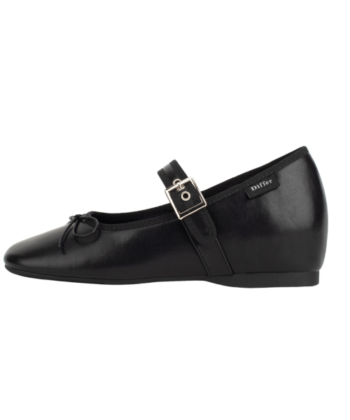 DIFFERSHOE（ディファーシュー）の「ベルリン スクエア リボン メリージェーン 5CM [レザー]（バレエシューズ・レディース・ブラック・22cm/22.5cm/23cm/23.5cm/24cm/24.5cm/25cm）」の3枚目の写真