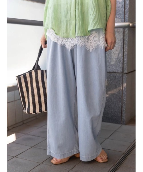 Te chichi(テチチ)の「イージーワイドデニム(その他パンツ・レディース・ブルー/サックスブルー・F)」の1枚目の写真