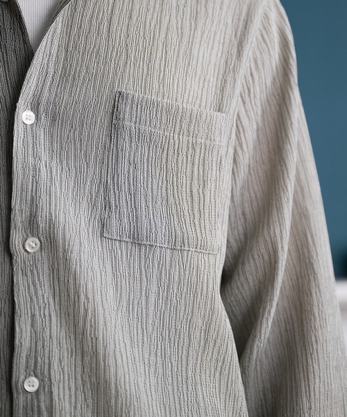 Regen Glanz(レーゲングランツ)の「crinkle texture relaxed shirt / クリンクルテクスチャーリラックスシャツ(シャツ/ブラウス・メンズ・ライトホワイト/グレー・MEDIUM/LARGE/SMALL)」の19枚目の写真