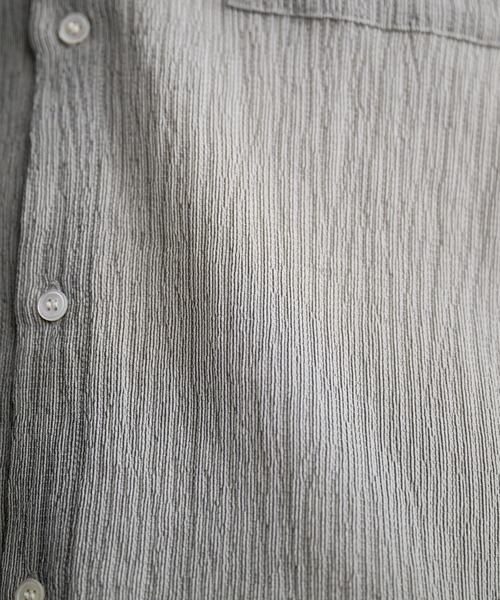 Regen Glanz(レーゲングランツ)の「crinkle texture relaxed shirt / クリンクルテクスチャーリラックスシャツ(シャツ/ブラウス・メンズ・ライトホワイト/グレー・MEDIUM/LARGE/SMALL)」の21枚目の写真