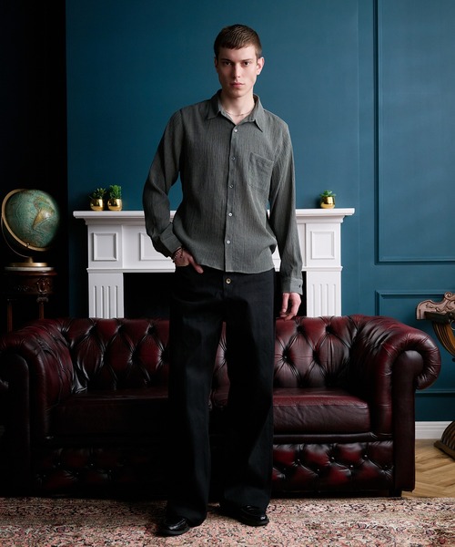 Regen Glanz(レーゲングランツ)の「crinkle texture relaxed shirt / クリンクルテクスチャーリラックスシャツ(シャツ/ブラウス・メンズ・ライトホワイト/グレー・MEDIUM/LARGE/SMALL)」の5枚目の写真
