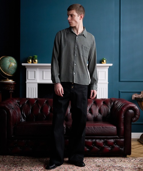 Regen Glanz(レーゲングランツ)の「crinkle texture relaxed shirt / クリンクルテクスチャーリラックスシャツ(シャツ/ブラウス・メンズ・ライトホワイト/グレー・MEDIUM/LARGE/SMALL)」の8枚目の写真