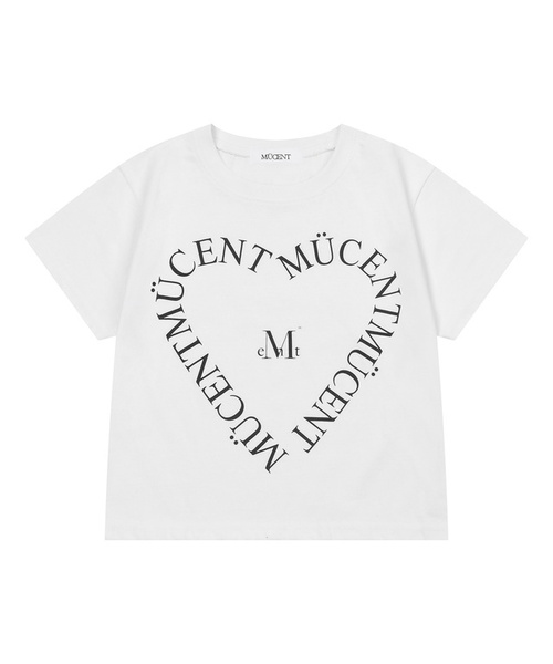 MUCENT(ムセント)の「ハートレタリング半袖Tシャツ(5カラー)(Tシャツ/カットソー・レディース・ブラック系/ホワイト×ブラック/ブラック×ホワイト/ホワイト×レッド/バーガンディー/ベビーピンク/ホワイト/スカイブルー・SMALL/M/L/XL)」の3枚目の写真