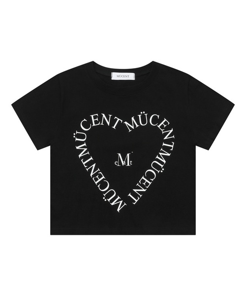 MUCENT(ムセント)の「ハートレタリング半袖Tシャツ(5カラー)(Tシャツ/カットソー・レディース・ブラック系/ホワイト×ブラック/ブラック×ホワイト/ホワイト×レッド/バーガンディー/ベビーピンク/ホワイト/スカイブルー・SMALL/M/L/XL)」の4枚目の写真