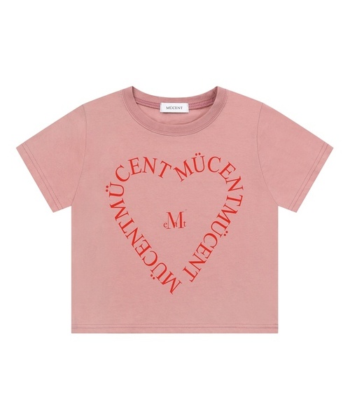 MUCENT(ムセント)の「ハートレタリング半袖Tシャツ(5カラー)(Tシャツ/カットソー・レディース・ブラック系/ホワイト×ブラック/ブラック×ホワイト/ホワイト×レッド/バーガンディー/ベビーピンク/ホワイト/スカイブルー・SMALL/M/L/XL)」の7枚目の写真