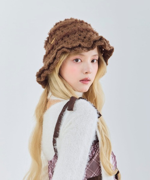 kaorinomori(カオリノモリ)の「kaorinomori メリリハット ポパル / カオリノモリ(ハット・レディース・ホワイト/ピンク/チョコ・M/57.5cm)」の2枚目の写真