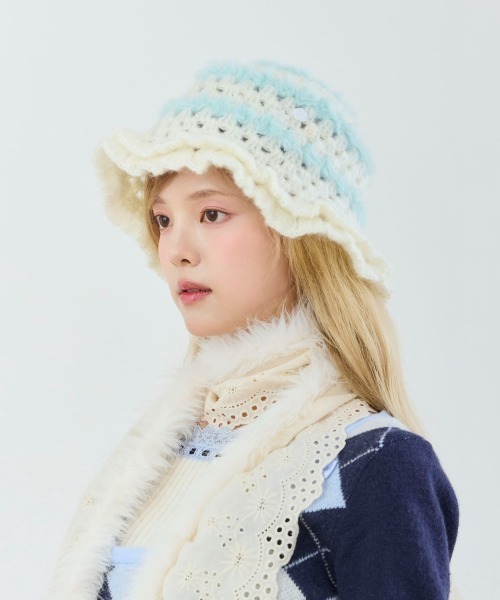 kaorinomori(カオリノモリ)の「kaorinomori メリリハット ポパル / カオリノモリ(ハット・レディース・ホワイト/ピンク/チョコ・M/57.5cm)」の5枚目の写真