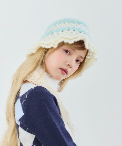 kaorinomori(カオリノモリ)の「kaorinomori メリリハット ポパル / カオリノモリ(ハット・レディース・ホワイト/ピンク/チョコ・M/57.5cm)」の7枚目の写真