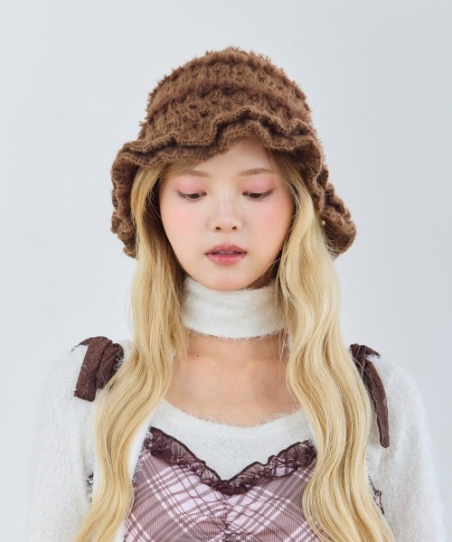 kaorinomori(カオリノモリ)の「kaorinomori メリリハット ポパル / カオリノモリ(ハット・レディース・ホワイト/ピンク/チョコ・M/57.5cm)」の14枚目の写真