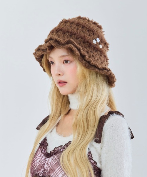kaorinomori(カオリノモリ)の「kaorinomori メリリハット ポパル / カオリノモリ(ハット・レディース・ホワイト/ピンク/チョコ・M/57.5cm)」の15枚目の写真