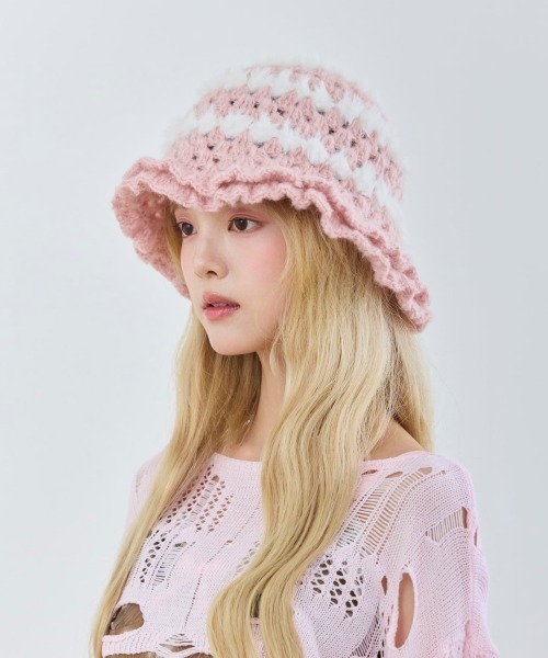 kaorinomori(カオリノモリ)の「kaorinomori メリリハット ポパル / カオリノモリ(ハット・レディース・ホワイト/ピンク/チョコ・M/57.5cm)」の21枚目の写真